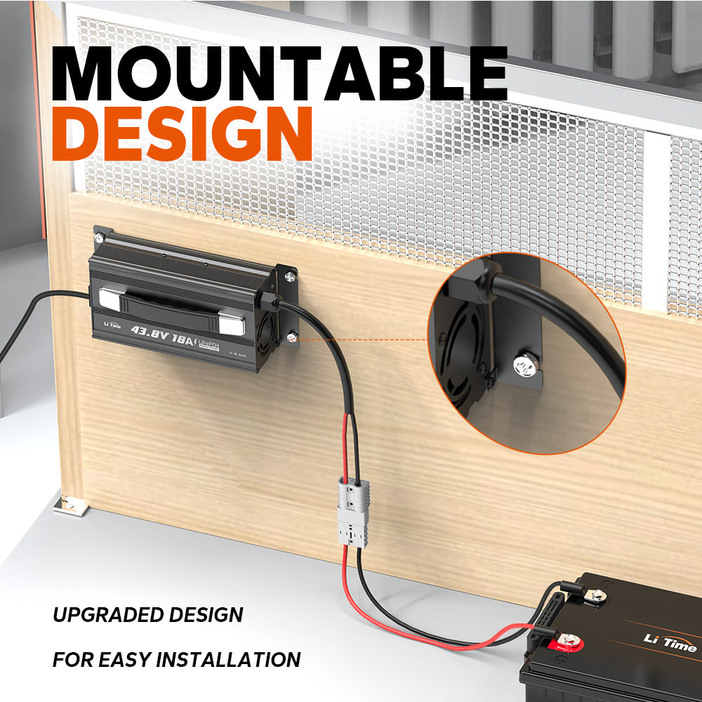 moutable design feature of litime 36v 18a lithium battery charger