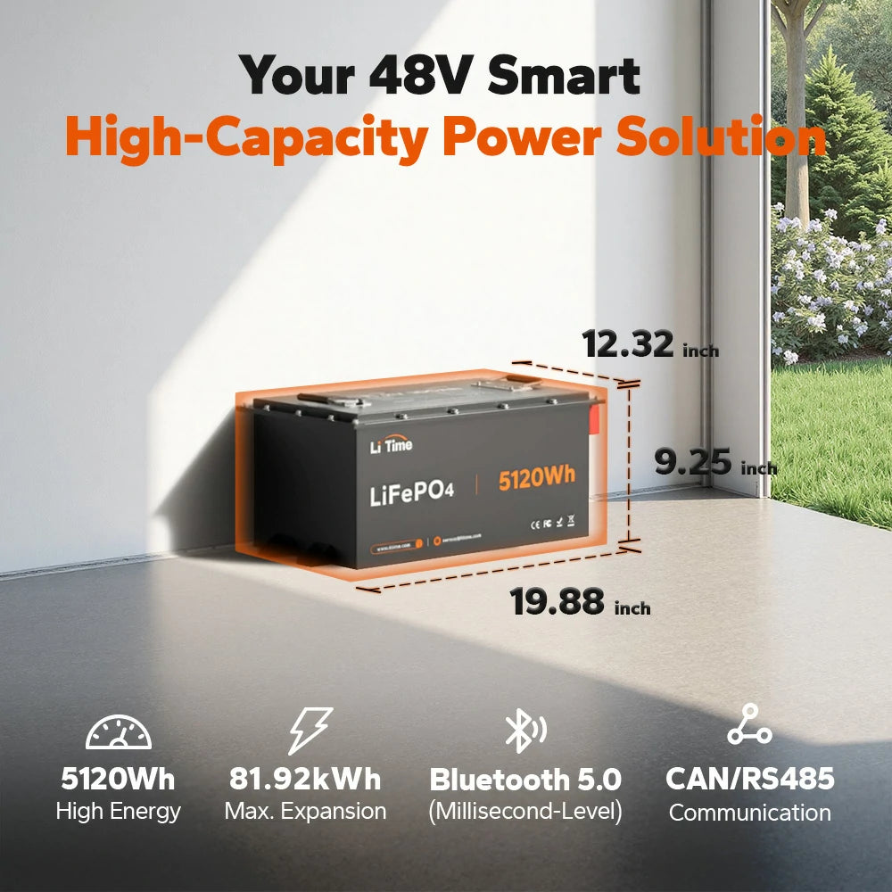 dimensions of litime 48v 100ah lithium battery