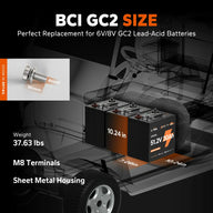 dimension and weight information of litime 48v gc2 lithium metal case battery for golf cart