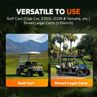 LiTime GC2 lithium battery for golf carts and street-legal vehicles, compatible with Club Car, EZGO, UTVs, and electric motors