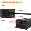LiTime 48V lithium battery charger with LED indicator, cooling fan, and AC port, designed for efficient and safe charging