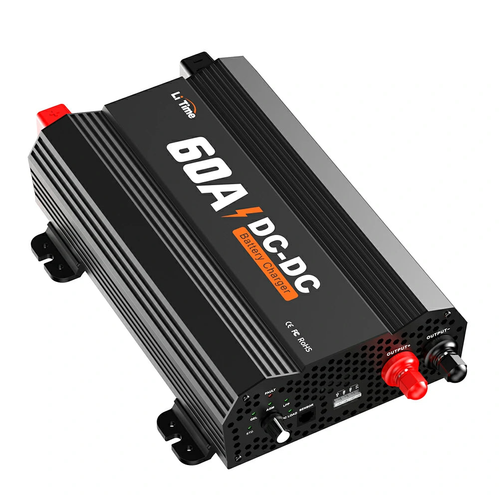 surface of LiTime 60A dc to dc lithium battery charger