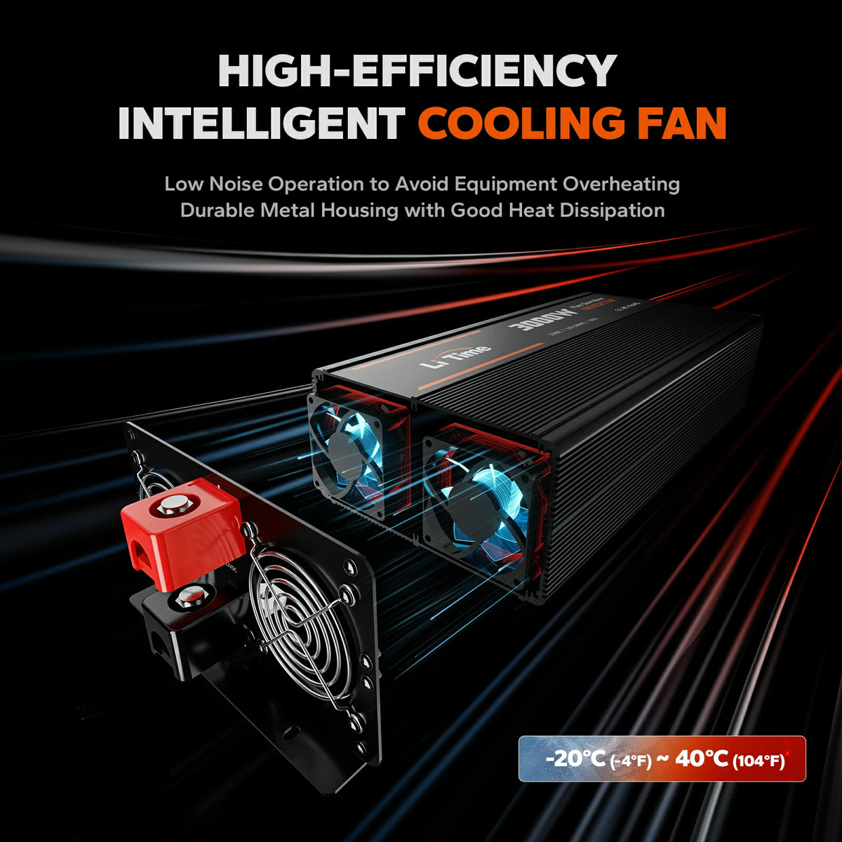 LiTime pure sine wave inverter for converting battery DC power into safe AC power