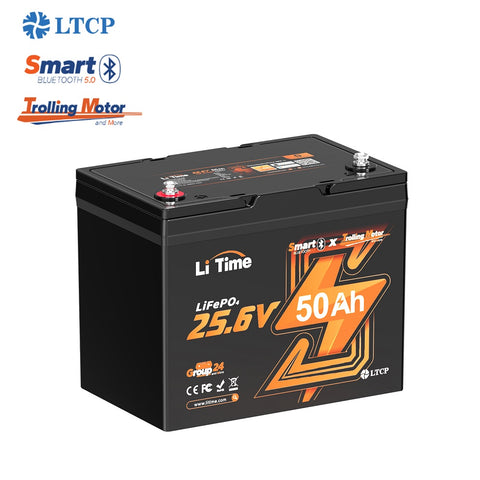 LiTime 24V 50Ah Group 24 trolling motor battery with Bluetooth