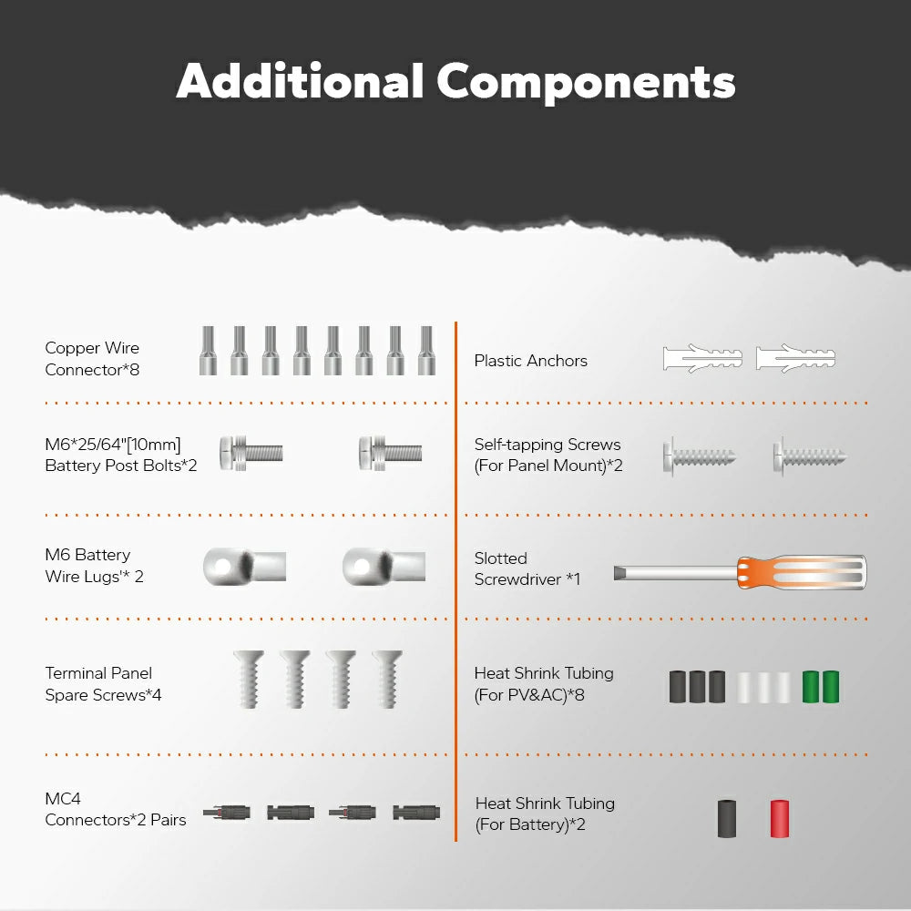components of LiTime 48v solar power inverter charger