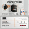 What's in the box for the LiTime 60A MPPT controller: the unit, manual, temp sensor, screws, and wire connectors