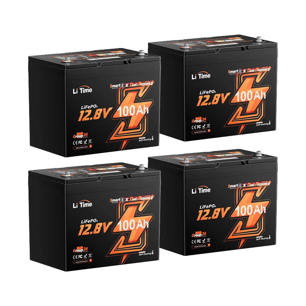 4 packs of 12v 100ah group 24 marine starting battery
