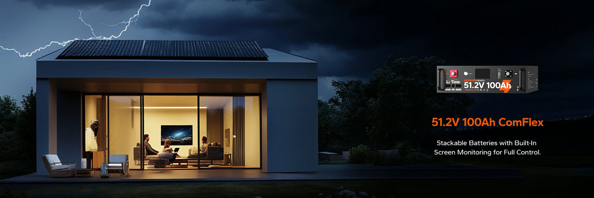 LiTime off-grid best seller: Modern solar home paired with a 51.2V 100Ah ComFlex energy storage battery