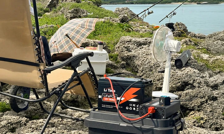 customer review of litime off-grid  12v 100ah lifepo4 lithium battery powering outdoor life
